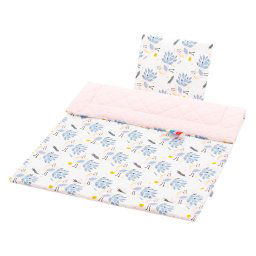 Oboustranný Set z Velvet do kočárku New Baby pávi růžový