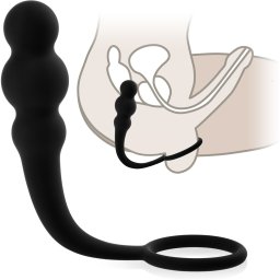 SCALA MASAŽÉR PROSTATY MUŽSKÝ ANÁLNÍ KOLÍK PLUG S EREKČNÍM KROUŽKEM - 75217230