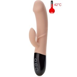 SCALA VIBRÁTOR S FUNKCÍ NAHŘÍVÁNÍ DO 42 °C PENIS SE STIMULÁTOREM KLITORISU JEMNÝ SILIKON - 8 SEX FUNKCÍ - 70123204
