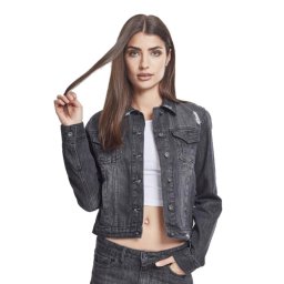 bunda dámská URBAN CLASSICS - Denim - TB1542- black washed