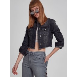 bunda dámská URBAN CLASSICS - Denim - TB1543 - black washed