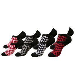 ponožky (set 4 páry) URBAN CLASSICS - Recycled Yarn Check 4-Pack - black+white+red+g - TB4234