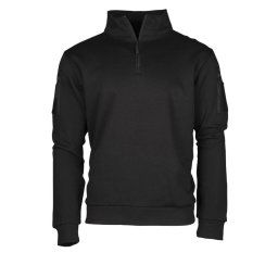 MIL-TEC mikina TACTICAL roláková 3/4 zip ČERNÁ vel.3XL