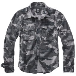 Košile styl VINTAGE dlouhý rukáv GREY CAMO vel. XL
