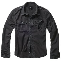 Košile styl VINTAGE dlouhý rukáv ČERNÁ vel. 6XL