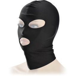 SCALA MASKA BDSM NA HLAVU FETIŠ S OTVORY PRO OČI A ÚSTA - 65689964