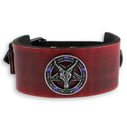 náramek Baphomet - red - krystal blue - LSF1 60-b
