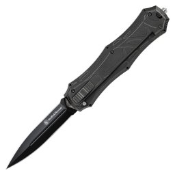 Smith & Wesson nůž vystřelovací OUT THE FRONT hladké ostří ČERNÝ