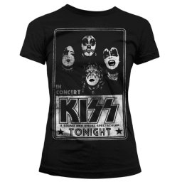 tričko dámské KISS - In Concert Distressed Poster - HYBRIS - ER-5-KISS001-H68-7-BK