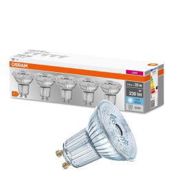 5PAK LED žárovka LED GU10 2,6W = 35W 230lm 4000K Neutrální bílá 36° OSRAM Base OSRPARF8637