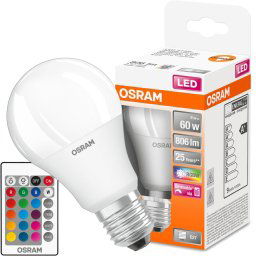 LED žárovka LED E27 A60 9W = 60W 806lm RGBW 180° OSRAM Star + Ovladač OSRLEDH0325