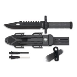 Albainox nůž SURVIVAL s vybavením ČERNÝ