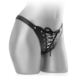 SCALA KOŽENÁ ŠNĚROVACÍ DÁMSKÁ TANGA BDSM - 72498193