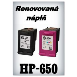 SuperNakup - Náplně do tiskáren - SADA HP-650 black + HP-650 XL color - renovované