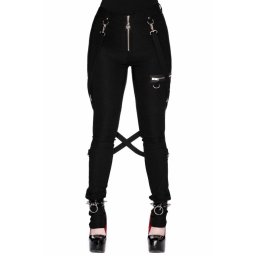 kalhoty dámské KILLSTAR - Def Leopard - BLACK - KSRA002935