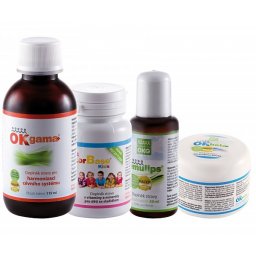Kids Pack ( Factor Base Kids 60 tbl, Emulips 50 ml, OK Beta+ 150 g, OK Gama+ 115 ml. )