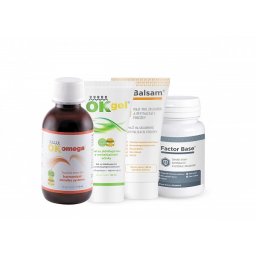Derma Pack ( OK Gel 60 ml, OK Balsam 60 ml, OK Omega+ 115 ml, Factor Base 60 tbl. )
