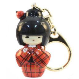 Klíčenka panenka Kokeshi Kasuri