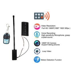 Full HD Pinhole tajná kamera na dálkové ovládání + baterie 2500mAh + detekce pohybu