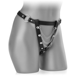 SCALA KOŽENÁ TANGA S ŘETÍZKY BDSM, PŘEVEZMĚTE KONTROLU - 79435970