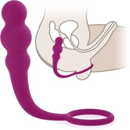 SCALA MASAŽÉR PROSTATY MUŽSKÝ ANÁLNÍ KOLÍK PLUG S EREKČNÍM KROUŽKEM - 74851573