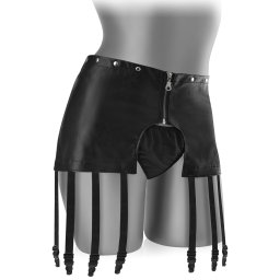 SCALA KOŽENÝ PÁS K PUNČOCHÁM + TANGA SADA BDSM PRO DOMINU - 77511990