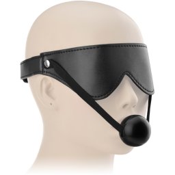 SCALA MASKA NA OČI + ROUBÍK S KULIČKOU MASKA BDSM 2V1 - 70876164