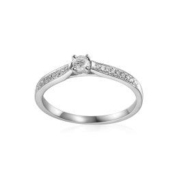 Zlatý zásnubní prsten s diamanty 0,160 ct Adel white IZBR404A
