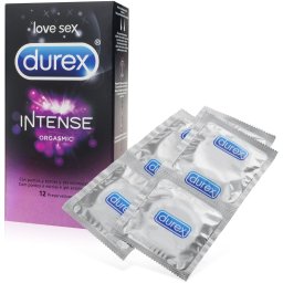 DUREX INTENSE - 12 KUSŮ - SILNĚ STIMULUJÍCÍ KONDOMY, VROUBKOVANÉ S VÝČNĚLKY, POKRYTÉ GELEM DESIREX - 76387335