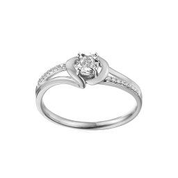 Zlatý zásnubní prsten s diamanty 0,120 ct Dahli white IZBR401A