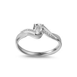 Zlatý zásnubní prsten s diamanty Bivona white 0,17ct IZBR256A