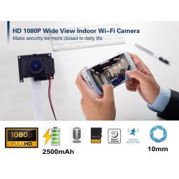 Full HD mini pinhole 10mm WiFi / P2P kamera - Fisheye 145 ° + I