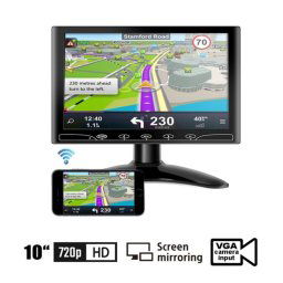 10 "Mirror Link monitor do auta WiFi LCD multifunkční - VGA, HDMI a AV vstup pro 2 kamery