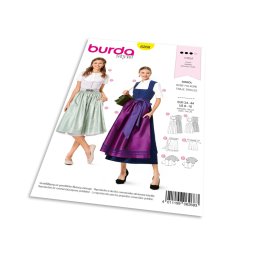 Střih Burda 6268 - Krojové šaty, krojová zástěra, krojová halenka