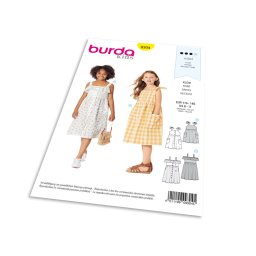Střih Burda 9304 - Dětské propínací šaty na ramínka