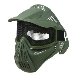 KOMBAT maska celoobličejová s mřížkou ZELENÁ