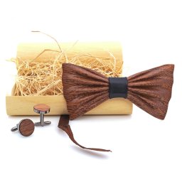 Gaira® Dřevěný motýlek s manžetovými knoflíčky 709040