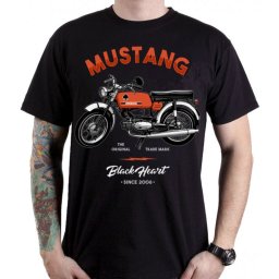 tričko pánské BLACK HEART - MUSTANG - 7104