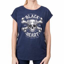 tričko dámské BLACK HEART - DEAD PIN UP - BLUE - 8504
