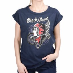 tričko dámské BLACK HEART - MOTORCYCLE - BLUE - 9175