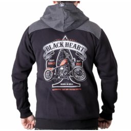 mikina pánská BLACK HEART - ORANGE CHOPPER - BLACK - 8833