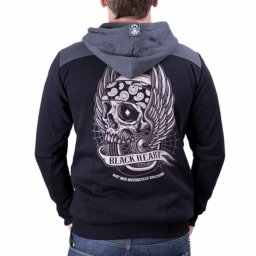mikina pánská BLACK HEART - WINGS SKULL - BLACK - 8258