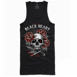 tílko dámské BLACK HEART - LIPSTICK SKULL - BLACK - 9052