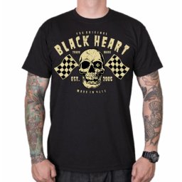 tričko pánské BLACK HEART - FLAG SKULL - BLACK - 8893