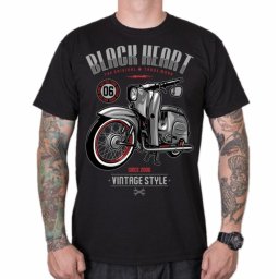 tričko pánské BLACK HEART - VINTAGE STYLE - BLACK - 8186