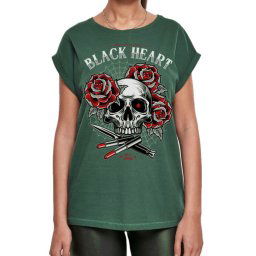 tričko dámské BLACK HEART - LIPSTICK SKULL EXT - GREEN - 9067