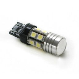 Interlook LED auto žárovka dvouvláknová s čočkou T20 12 SMD 5050 + 1 CREE W21W/5W studená bílá 12V IL118