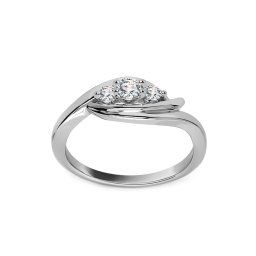 Zásnubní prsten z bílého zlata s diamanty 0,310 ct Aletta KU762A