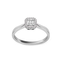 Zásnubní prsten z bílého zlata s baguette diamanty 0.090 ct Esme KU1041A
