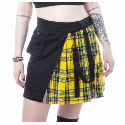 sukně dámská CHEMICAL BLACK - INFINITY - BLACK/YELLOW TARTAN - POI1044
